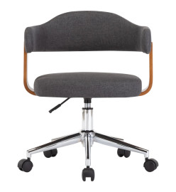 Chaise pivotante de bureau Gris Bois courbé et tissu