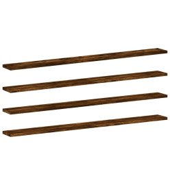 Étagères murales 4pcs chêne fumé 100x10x1,5cm bois d'ingénierie