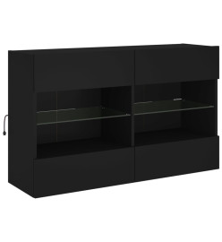 Ensemble de meubles TV muraux 6 pcs avec lumières LED noir