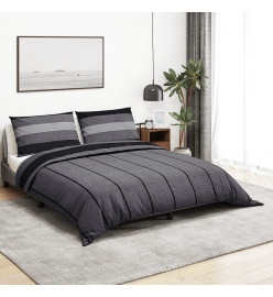 Ensemble de housse de couette gris foncé 220x240 cm Coton