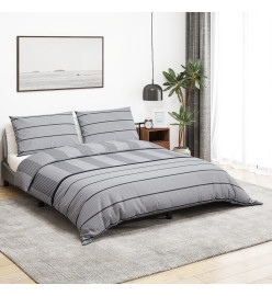 Ensemble de housse de couette Gris 200x200 cm Coton