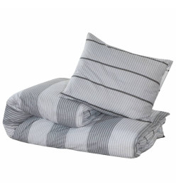 Ensemble de housse de couette Gris 200x200 cm Coton