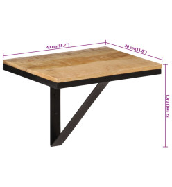 Étagère murale 40x30x32 cm bois massif de manguier et fer