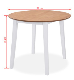 Ensemble de salle à manger 5 pcs MDF et hévéa Blanc