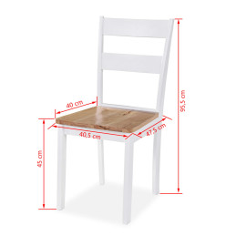 Ensemble de salle à manger 5 pcs MDF et hévéa Blanc