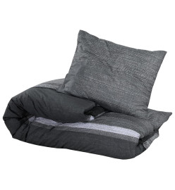 Ensemble de housse de couette gris foncé 225x220 cm Coton