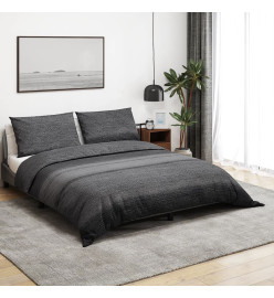 Ensemble de housse de couette gris foncé 200x200 cm Coton