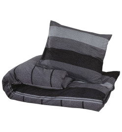 Ensemble de housse de couette gris foncé 155x220 cm Coton