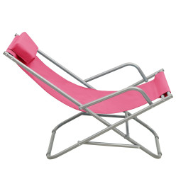 Chaises à bascule 2 pcs Acier Rose