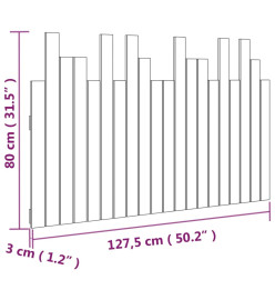 Tête de lit murale 127,5x3x80 cm Bois massif de pin