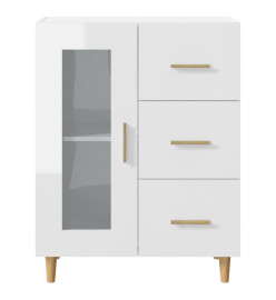 Buffet Blanc brillant 69,5x34x90 cm Bois d'ingénierie