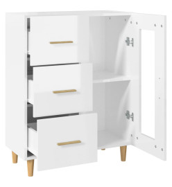 Buffet Blanc brillant 69,5x34x90 cm Bois d'ingénierie