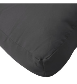 Coussin de palette noir 120x40x12 cm tissu