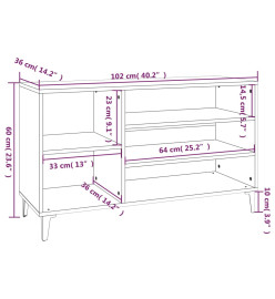 Armoire à chaussures Chêne sonoma 102x36x60cm Bois d'ingénierie