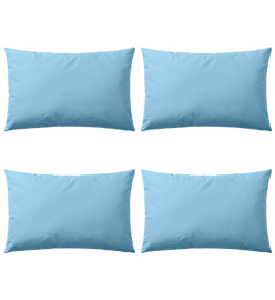 Oreiller d'extérieur 4 pcs 60 x 40 cm Bleu clair