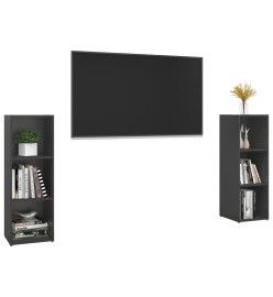 Meubles TV 2 pcs Gris 107x35x37 cm Aggloméré