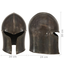 Casque de chevalier médiéval antique pour GN Argenté Acier