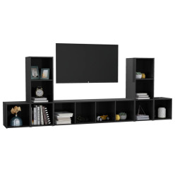 Ensemble de meubles TV 5 pcs Gris brillant Aggloméré