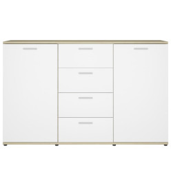 Buffet Blanc et chêne sonoma 120x35,5x75 cm Aggloméré