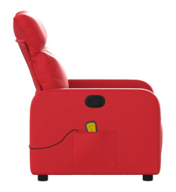 Fauteuil de massage inclinable rouge similicuir