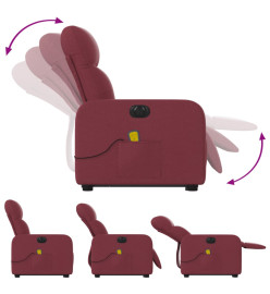 Fauteuil inclinable de massage électrique Rouge bordeaux Tissu