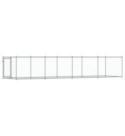 Cage pour chien avec porte gris 8x2x1,5 m acier galvanisé