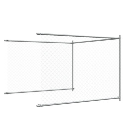 Cage pour chien avec porte gris 12x2x1,5 m acier galvanisé