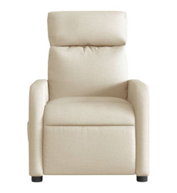 Fauteuil inclinable de massage électrique crème tissu