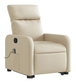 Fauteuil inclinable de massage Crème Tissu