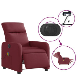 Fauteuil de massage inclinable électrique Rouge bordeaux Tissu