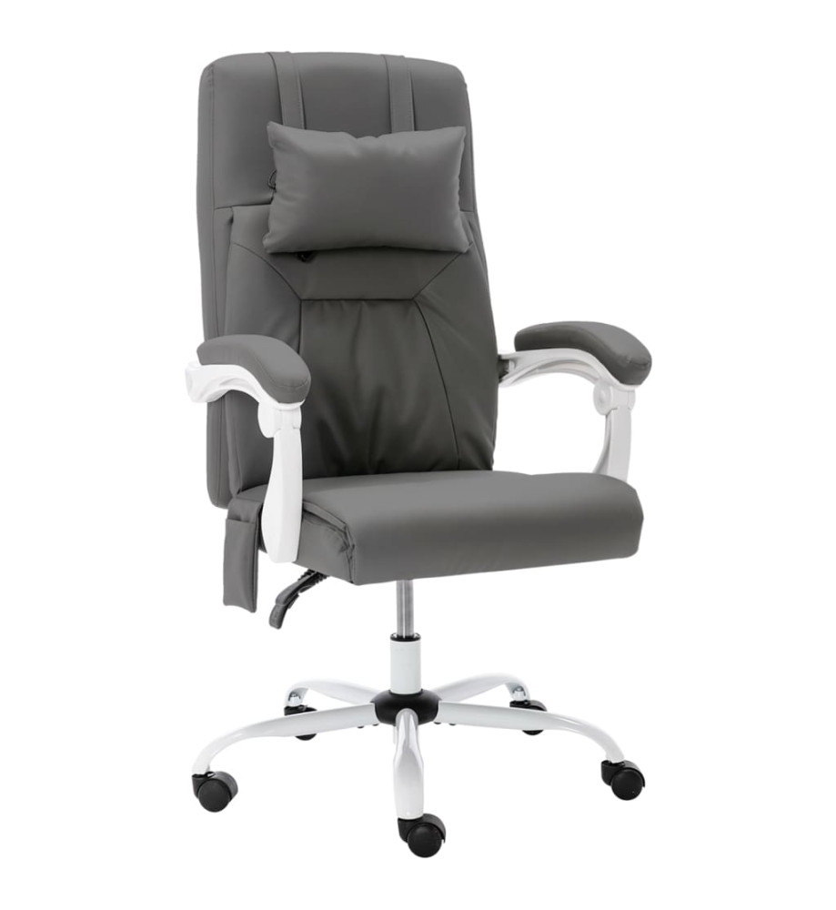 Chaise de bureau de massage Gris Similicuir