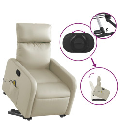 Fauteuil inclinable de massage Crème Similicuir
