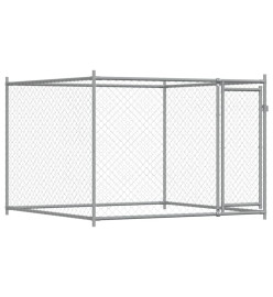 Cage pour chien avec portes gris 6x2x1,5 m acier galvanisé