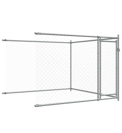 Cage pour chien avec portes gris 10x2x1,5 m acier galvanisé