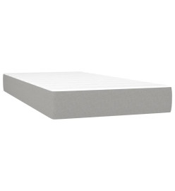 Sommier tapissier matelas et LED Gris clair 200x200 cm Tissu