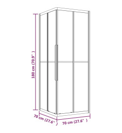 Cabine de douche à rayures ESG 70x70x180 cm Noir