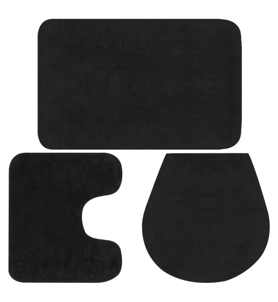 Jeu de tapis de salle de bain 3 pcs Tissu Anthracite