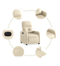 Fauteuil inclinable électrique Crème Tissu