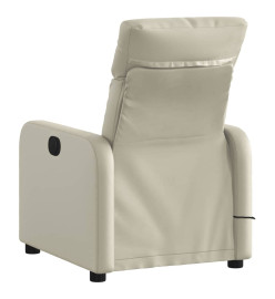 Fauteuil inclinable de massage Crème Similicuir