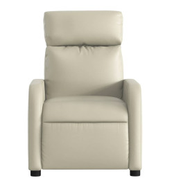 Fauteuil inclinable de massage Crème Similicuir