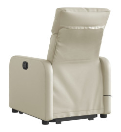 Fauteuil inclinable de massage électrique crème similicuir