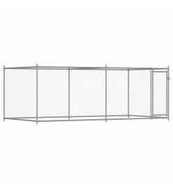 Cage pour chien avec porte gris 4x2x1,5 m acier galvanisé