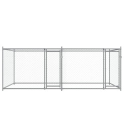 Cage pour chien avec portes gris 4x2x1,5 m acier galvanisé