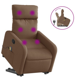 Fauteuil de massage inclinable Marron Tissu