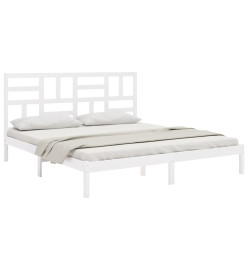 Cadre de lit Blanc Bois massif 180x200 cm Super King