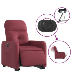 Fauteuil inclinable électrique rouge bordeaux tissu