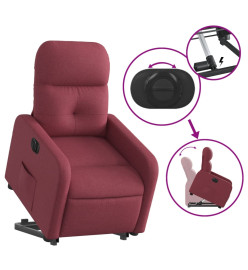 Fauteuil inclinable électrique rouge bordeaux tissu