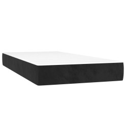 Sommier tapissier avec matelas et LED Noir 100x200 cm Velours