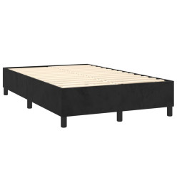 Sommier tapissier avec matelas et LED Noir 120 x 200 cm Velours