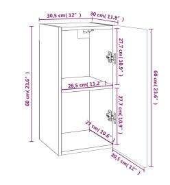 Meuble TV Chêne marron 30,5x30x60 cm Bois d'ingénierie